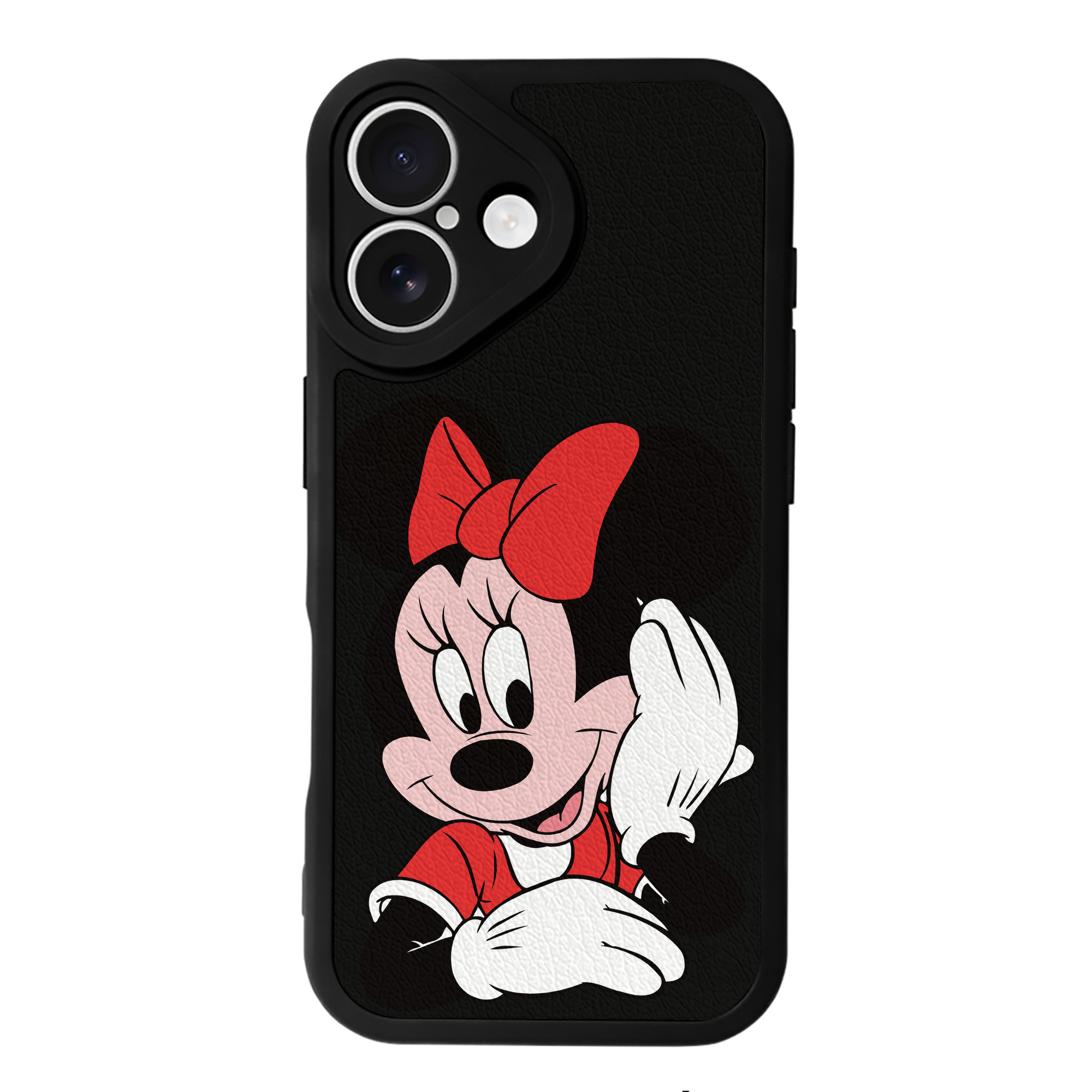 （画像用） ミッキーマウス Mickey Mouse 【iPhone 16シリーズ対応】シリコンスマホケース（レザー調） 材質：シリコン